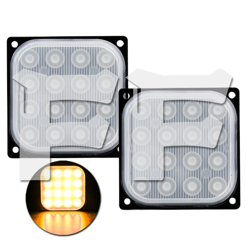 超薄型 イエロー LED ライト ハザード ストロボ フラッシュ パトロール ライトバー 2モード 12V/24V 柔らかい光 建設機械 ボート 2個拍卖