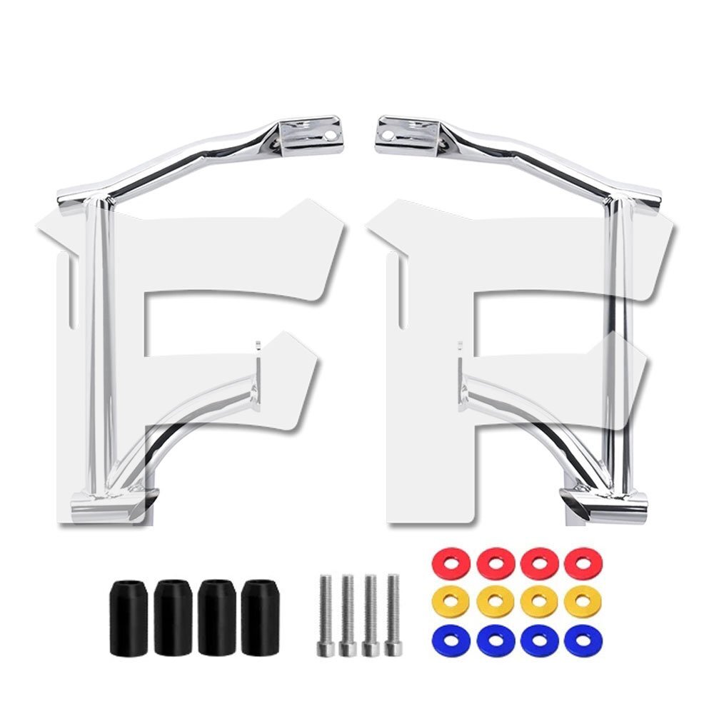 ハーレー ツーリング ストリート ロード 09-24 リア サドルバッグ ガード ブラケット クローム 車体保護 オートバイ拍卖