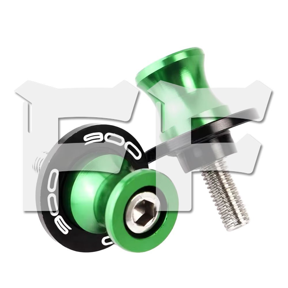 送料無料.. M8 スイングアームスライダー スプールスタンド ネジ ボルト カワサキ KAWASAKI 900 グリーン 2個 パーツ アクセサリー拍卖