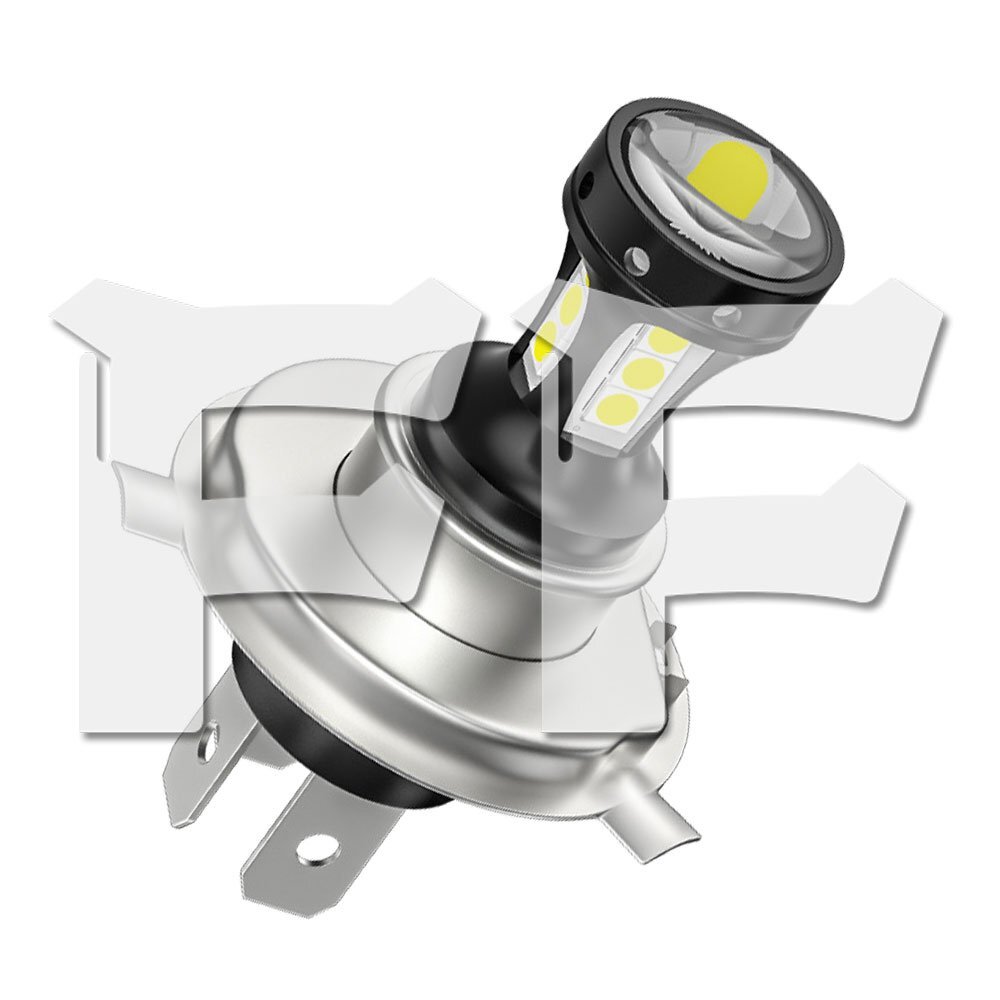 送料無料.. 18W H4 五面発光 発光色:ホワイト LED ヘッドライト 12V DC 汎用 6500K CSPチップ 1個 パーツ バイク拍卖