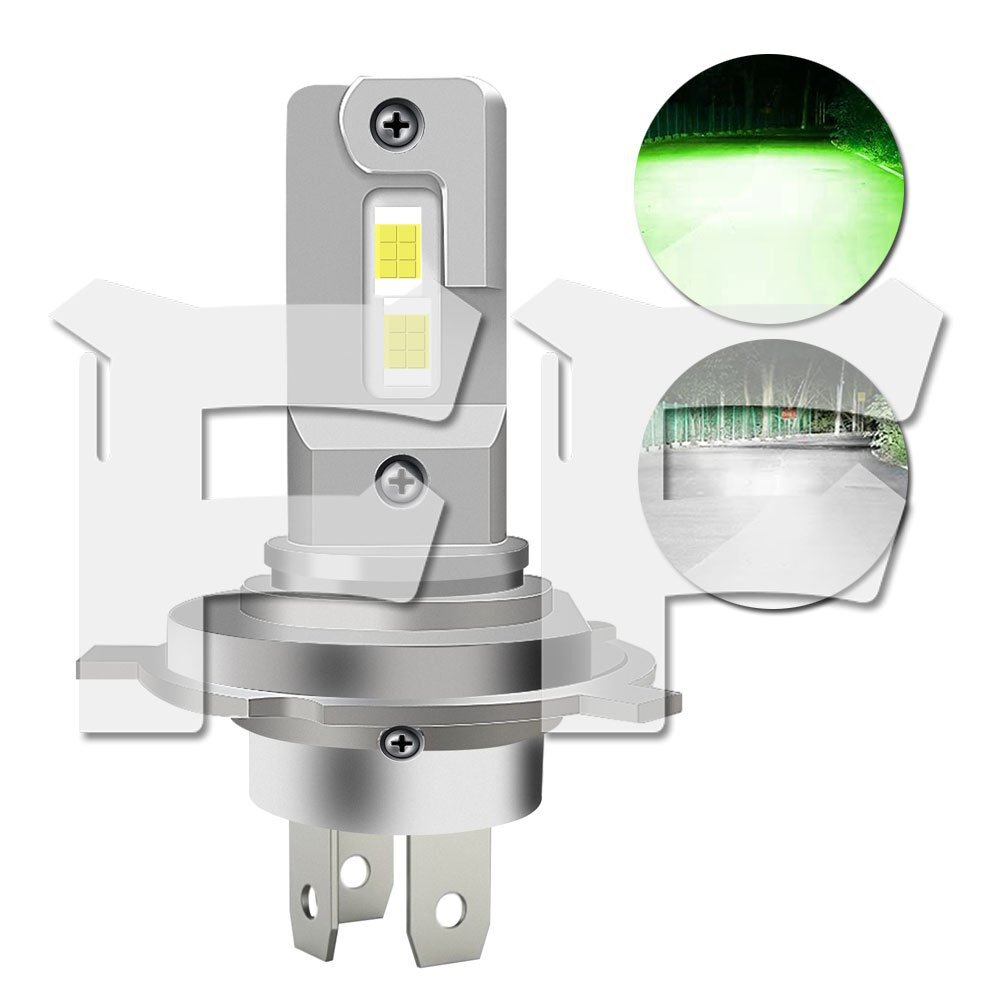 送料無料● 30W H4 Hi.Low切替式 HS1 ハイ・ロー 発光色:Hi/ホワイト・Low/グリーン LED ヘッドライト 6500K バイク DC/12V 汎用 1個拍卖