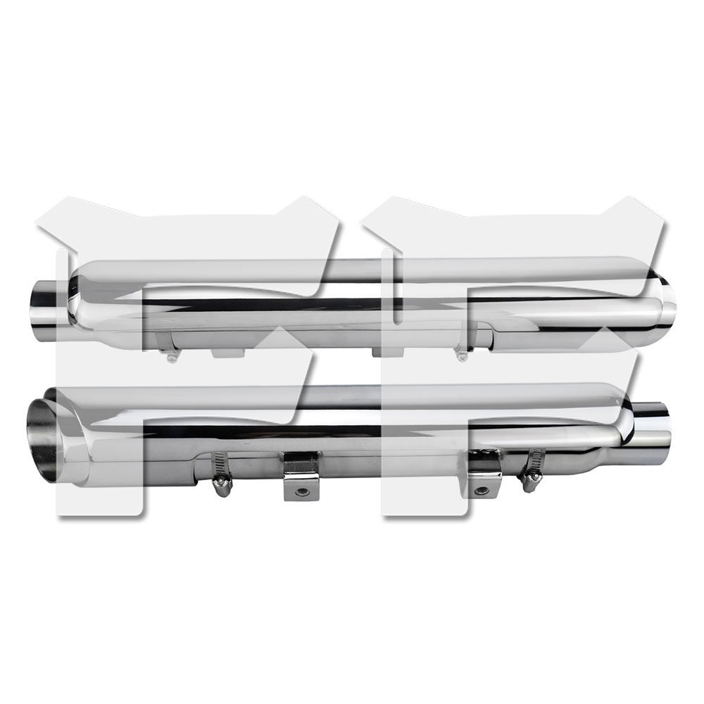 送料無料.. ハーレー スポーツスター XL 883 1200 14-23 ルエキゾーストパイプ 排気管 スタッガードショート シルバー パーツ オートバイ拍卖