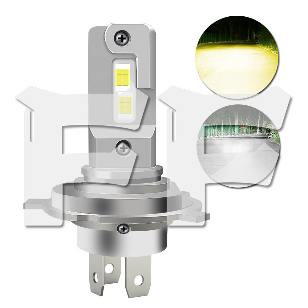 送料無料● 30W H4 Hi.Low切替式 HS1 ハイ・ロー 発光色:Hi/ホワイト・Low/イエロー 6500K LED ヘッドライト バイク DC/12V 汎用 1個拍卖