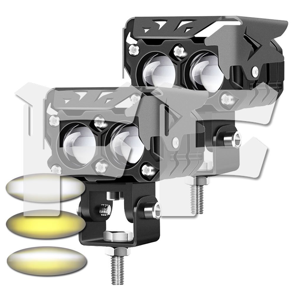 3モードタイプ 36W スッポトライト イエロー・ホワイト 作業灯 オートバイ バイク ジープ SUV LED フォグライト 2個拍卖