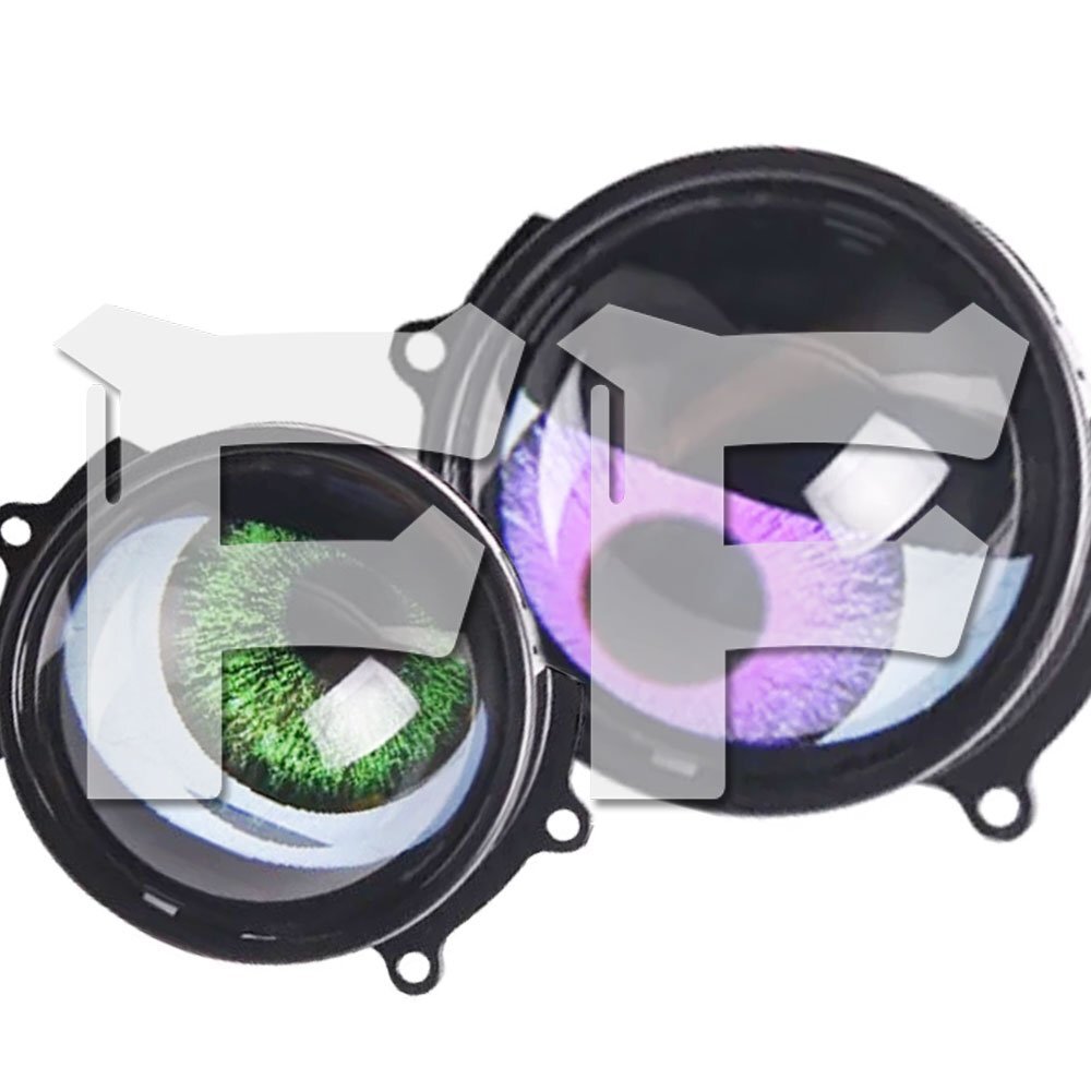 送料無料.. 2024 3インチ 悪魔の目 プロジェクターレンズ フォグランプ ブルー/グリーン/レッド/パープル/トヨタ/ベンツ/BMW/車輪眼 汎用拍卖