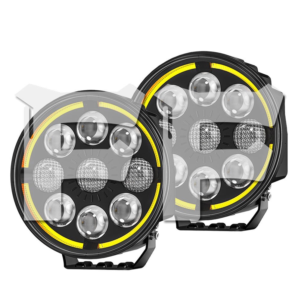 送料無料.. 7インチ 作業灯 LED ワークライト スポットライト ディライト 60W 14000LM ホワイト アンバー ジープ タコマ ジムニー 2個拍卖