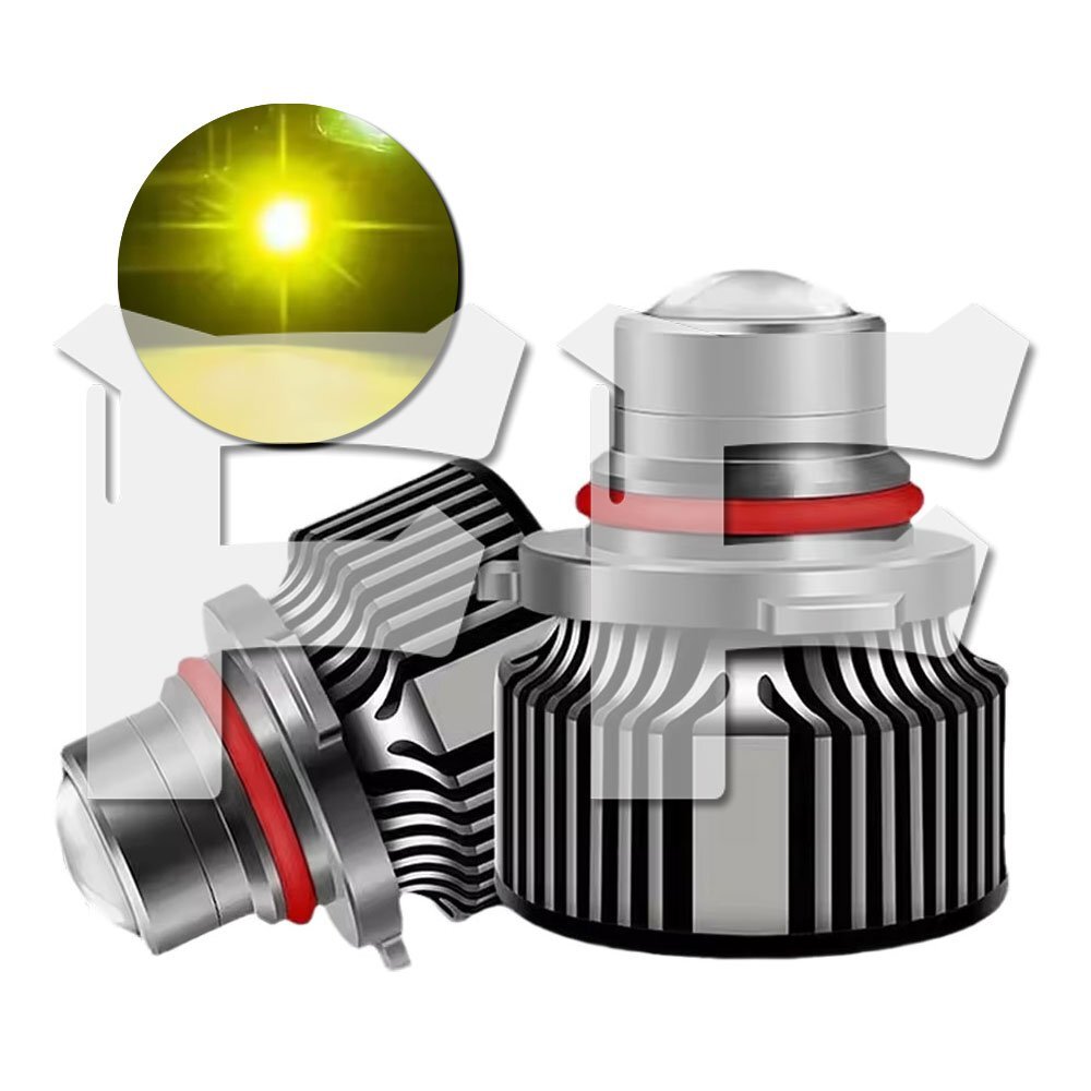 送料無料.. HB3 40W イエロー 3000K 車検対応 8000LM プロジェクターレンズ LED ヘッドライト フォグランプ キャンセラー 高品質 高輝度拍卖