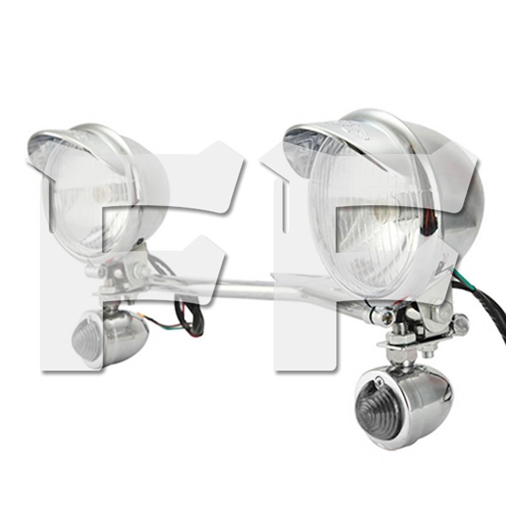 レトロ 4.5インチ フォグランプ ウインカー バー アンバー ハーレー ホンダ ヤマハ スズキ 車検対応 クローム オートバイ 汎用拍卖