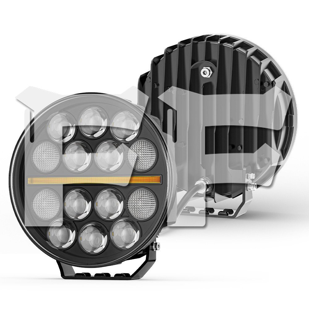 9インチ 作業灯 LED ワークライト スポットライト ディライト 106W 10600LM ホワイト アンバー ジープ タコマ ジムニー 2個拍卖