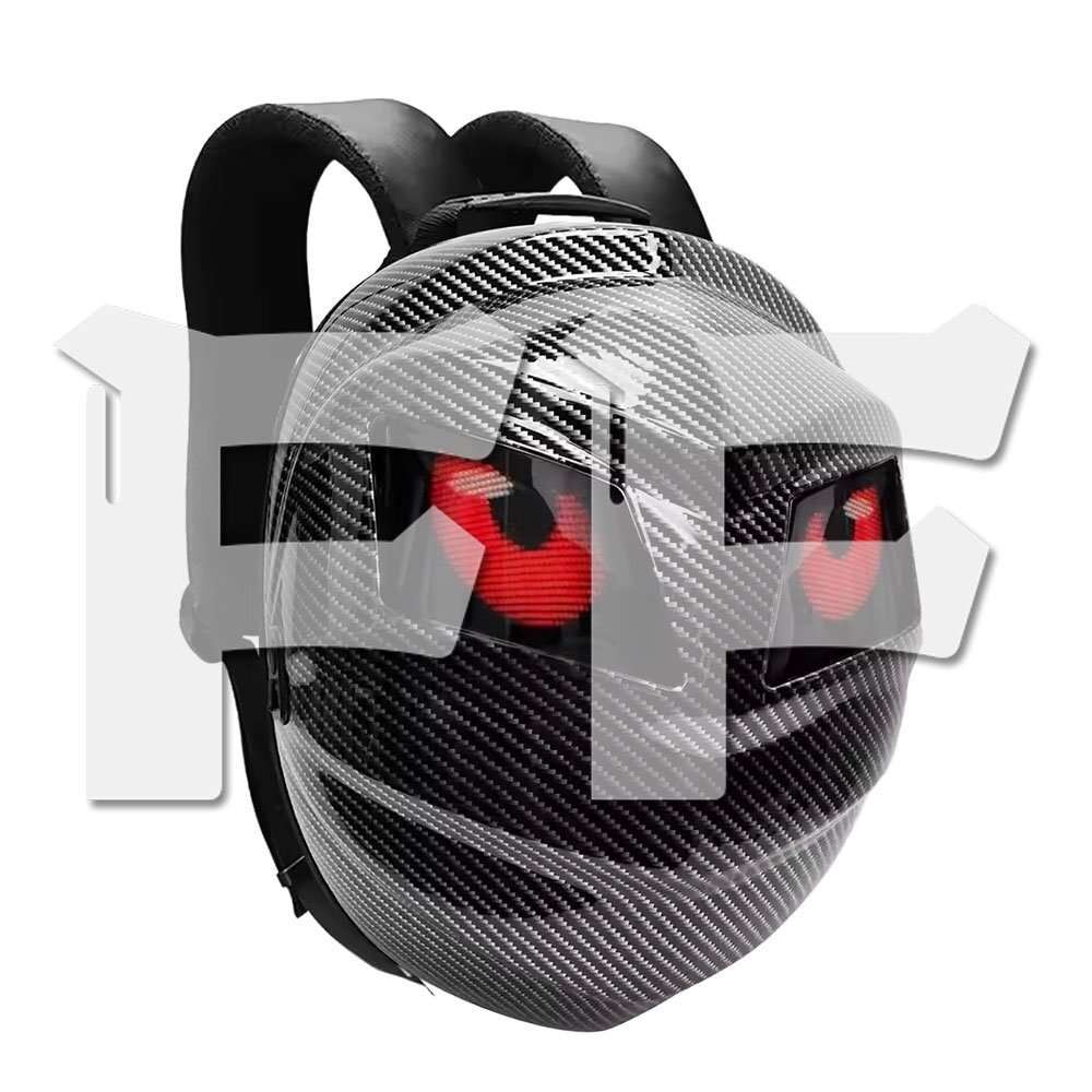 送料無料.. 悪魔の眼 プログラム可能なLEDスクリーン LEDバック ヘルメット収納可能 ノートPC収納 自転車 オートバイ バイク 日本語アプリ拍卖