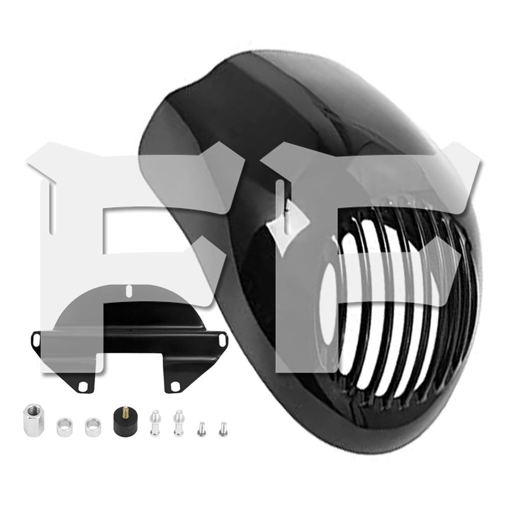 送料無料.. ハーレー スポーツスター ダイナ FX XL883 1200 5.75インチ ヘッドライト フェアリング カバー Brilliant Black Dyna-LC 新品拍卖