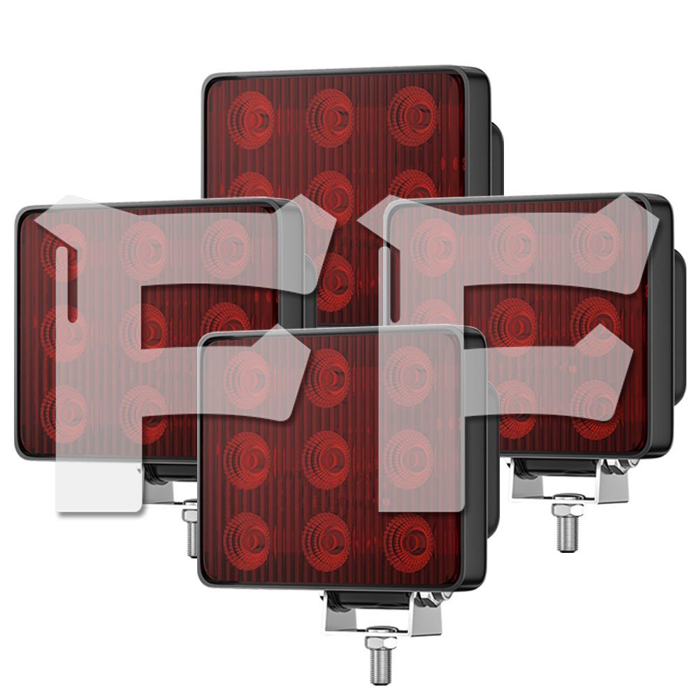 送料無料.. 18W ストロボ フラッシュ 警告灯 緊急ライト 警告ビーコン レッド 12V/24V LED 作業灯 トラック ボート 建設機械 T-B-F9 4個拍卖