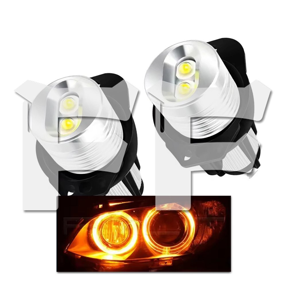 送料無料.. 発光カラー:イエロー BMW イカリング エンジェルアイ 3シリーズ E90 E91 キャンセラー内蔵 LEDライト 2個拍卖