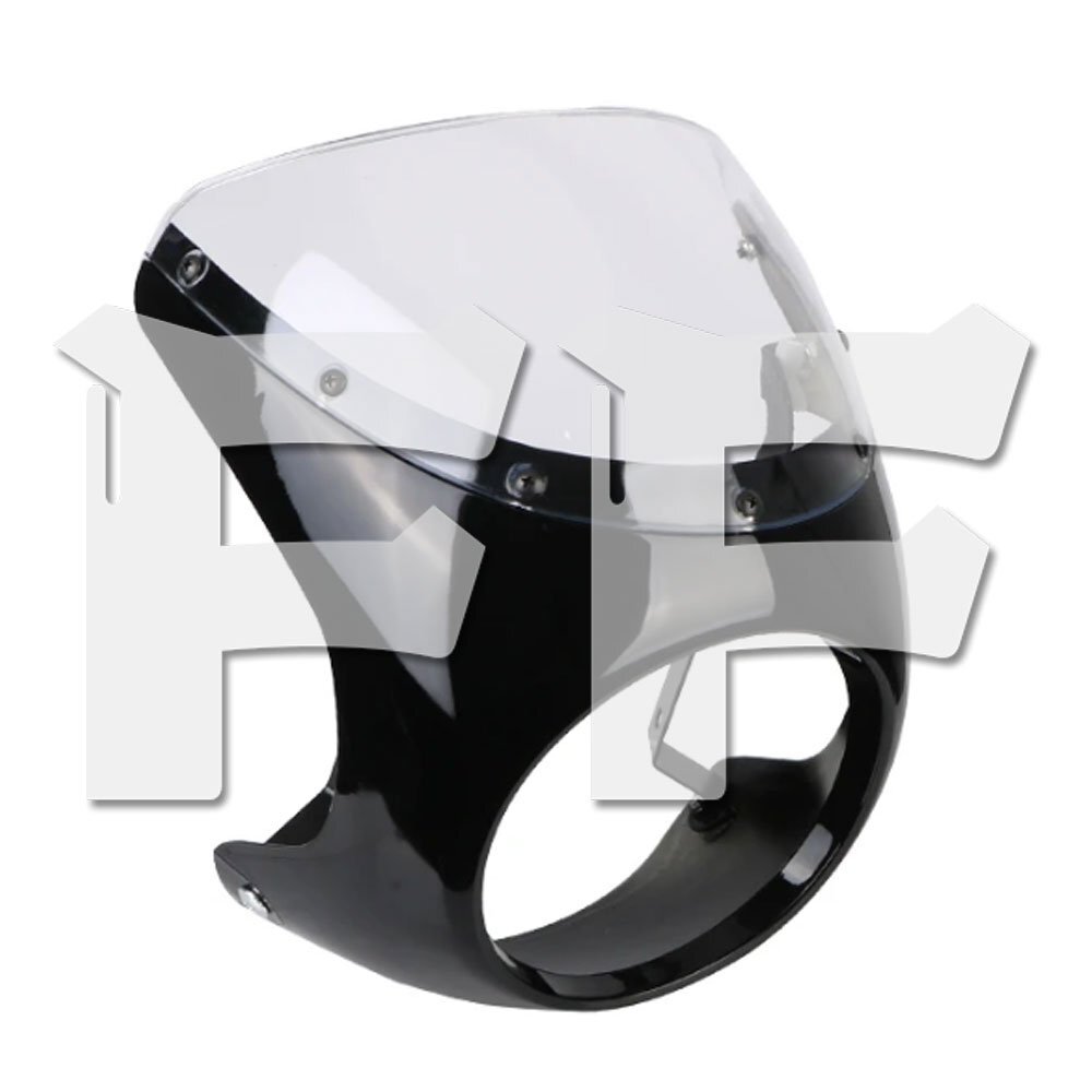 送料無料.. オートバイ 7インチ ヘッドライト フェアリング カバー カウル ハーレー ホンダ ヤマハ スズキ 光沢黒 透明 PIG-LC 新品拍卖