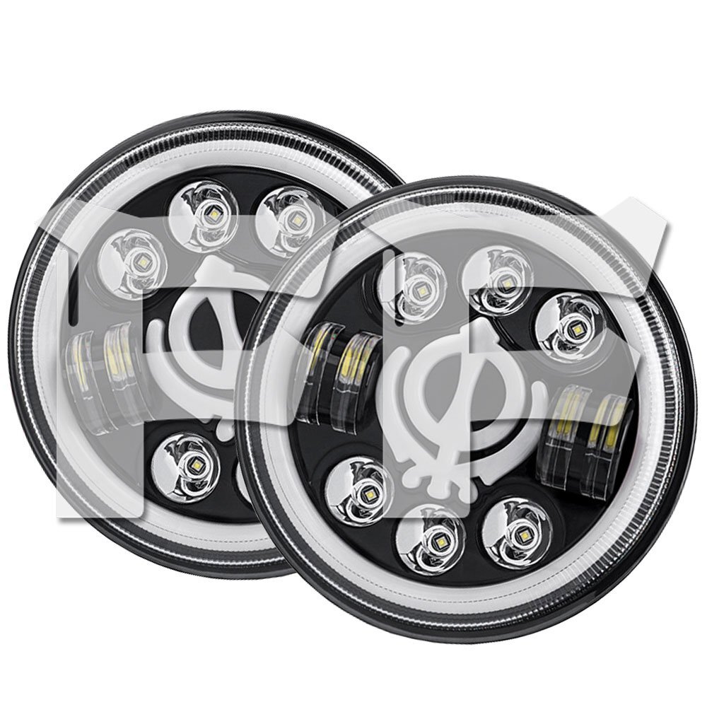 送料無料.. 7インチ LED ヘッドライト H4.HI.Low.ディライト JK TJ スズキ ジムニー ハマーH2 JEEP ホワイト 12V~24V 車検対応 JK-PF 2個拍卖