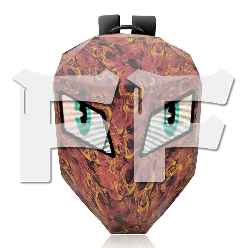 悪魔の眼 プログラム可能なLEDスクリーン LEDバック ヘルメット収納可能 ノートPC収納 自転車 オートバイ バイク 日本語アプリ拍卖