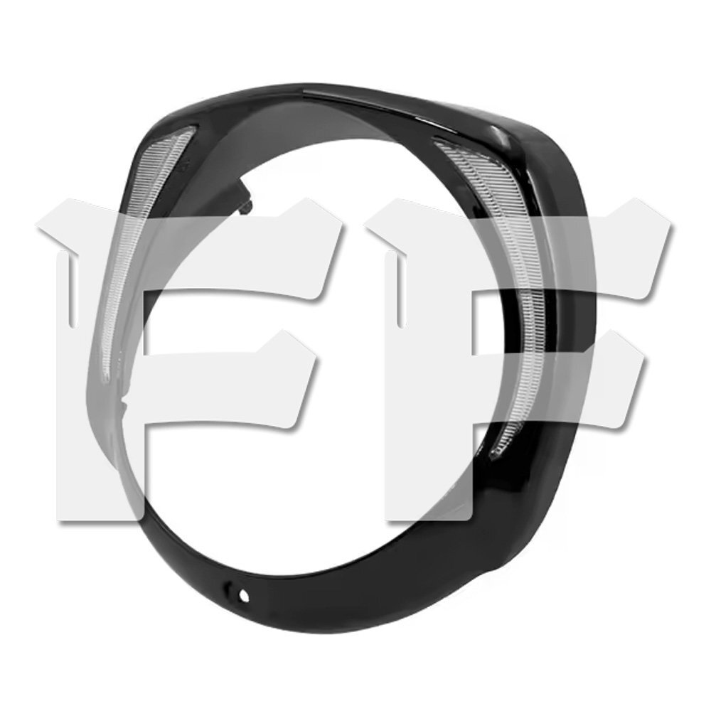 ハーレー ツーリング ヘッドライト グリル カバー 7インチ ブラケット LED ウインカーライト付き ブラック カスタム パーツ拍卖