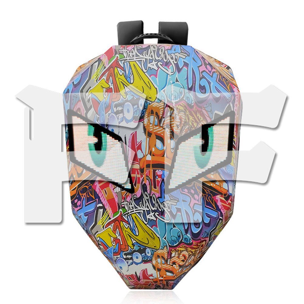 悪魔の眼 プログラム可能なLEDスクリーン LEDバック ヘルメット収納可能 ノートPC収納 自転車 オートバイ バイク 日本語アプリ拍卖