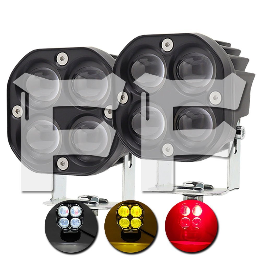 送料無料.. 4インチ LED ワークライト 作業灯 60W ホワイト/イエロー/レッド ストロボ スポットライト ジープ ジムニー SUV 2個拍卖