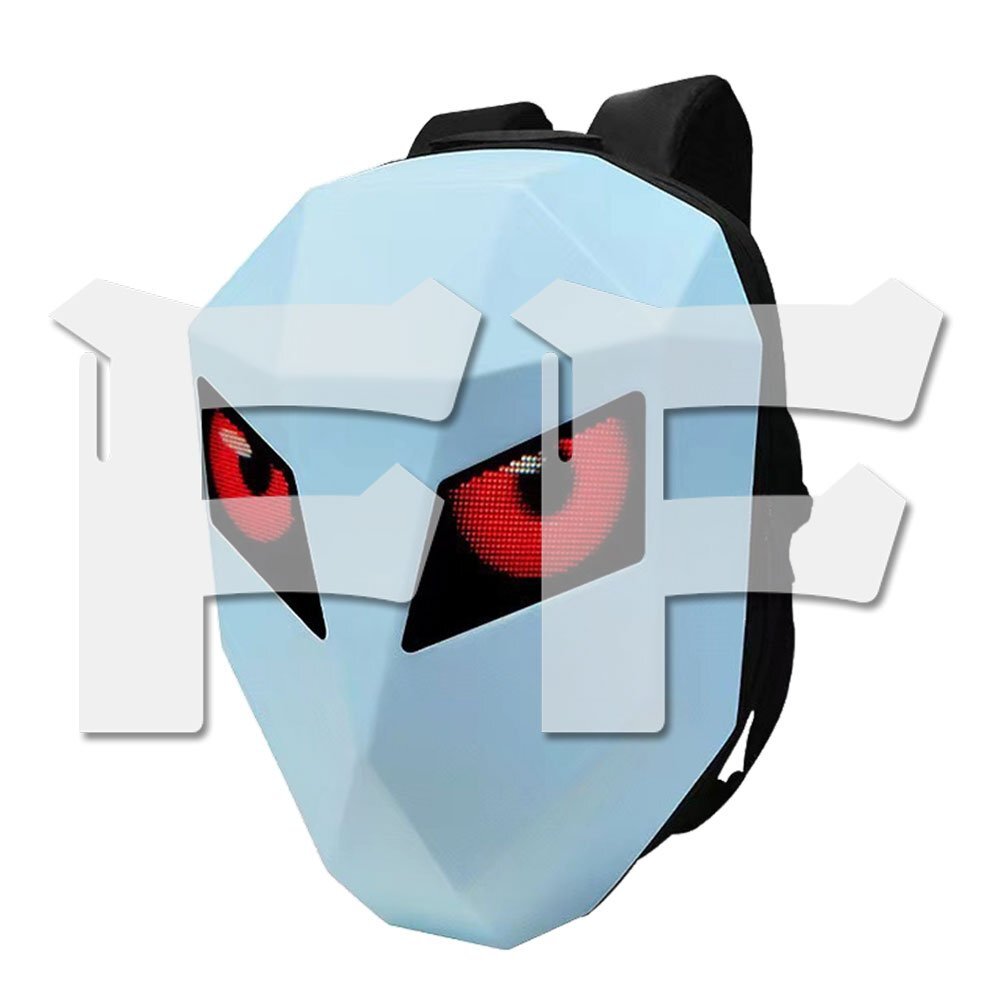 送料無料.. 悪魔の眼 プログラム可能なLEDスクリーン LEDバック ヘルメット収納可能 ノートPC収納 自転車 オートバイ バイク 日本語アプリ拍卖