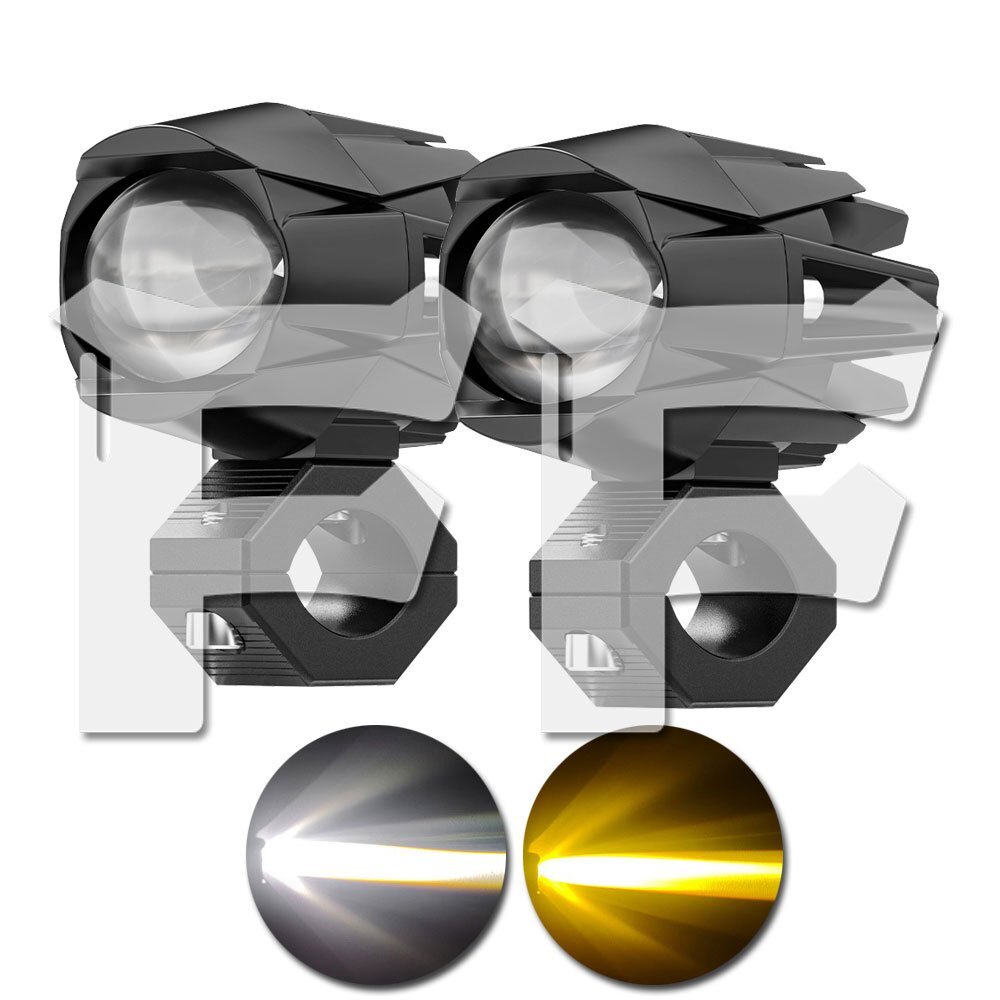 送料無料.. 3モードタイプ 40W LED フォグランプ スポット 作業灯 ホワイト/イエロー ハーレー スズキ ホンダ カワサキ ヤマハ BMW 2個拍卖