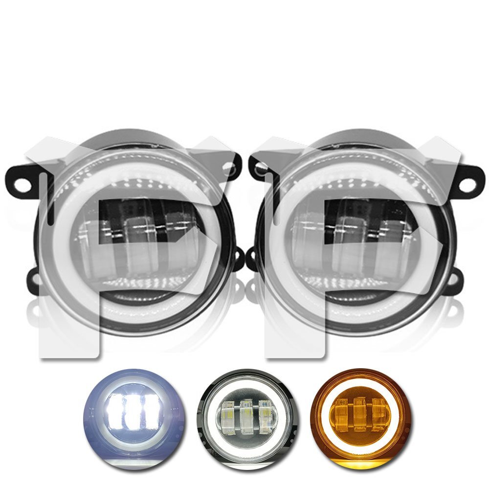 送料無料.. 30W LED フォグランプ ホワイト イカリング アンバー ジープ JK JKU ダッジ Magnum Charger クライスラー300 PT FOG-JK-B 2個拍卖