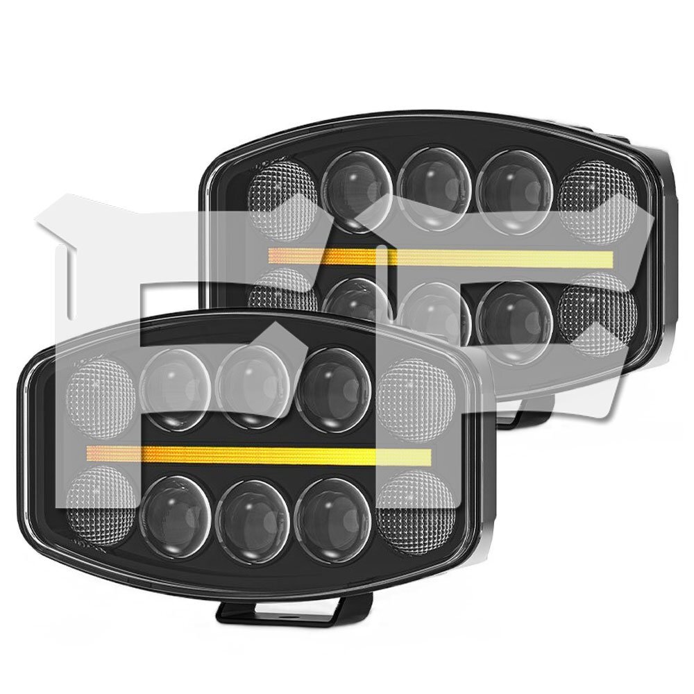 送料無料.. 10インチ LED ワークライト スポットライト ディライト 作業灯 50W 8000LM ホワイト アンバー ジープ SUV 大型車 漁船 汎用 2個拍卖