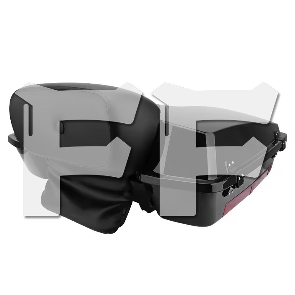 送料無料.. ハーレー ツーリング 97-13 リア ラゲッジ ボックス ツアーパック 背もたれ&マウントラック付き ABS パーツ拍卖