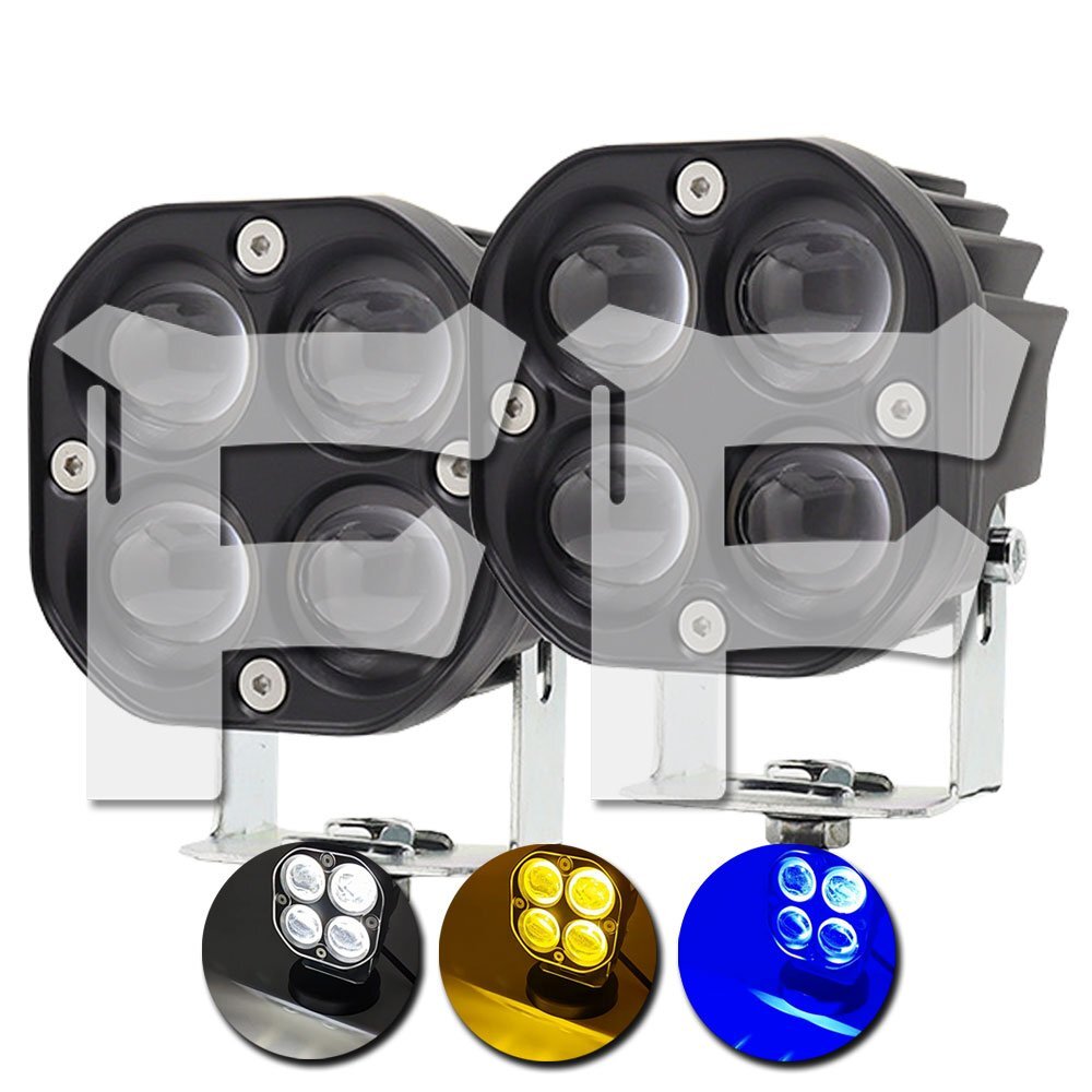 送料無料.. 4インチ LED ワークライト 作業灯 60W ホワイト/イエロー/ブルー ストロボ スポットライト ジープ ジムニー SUV 2個拍卖
