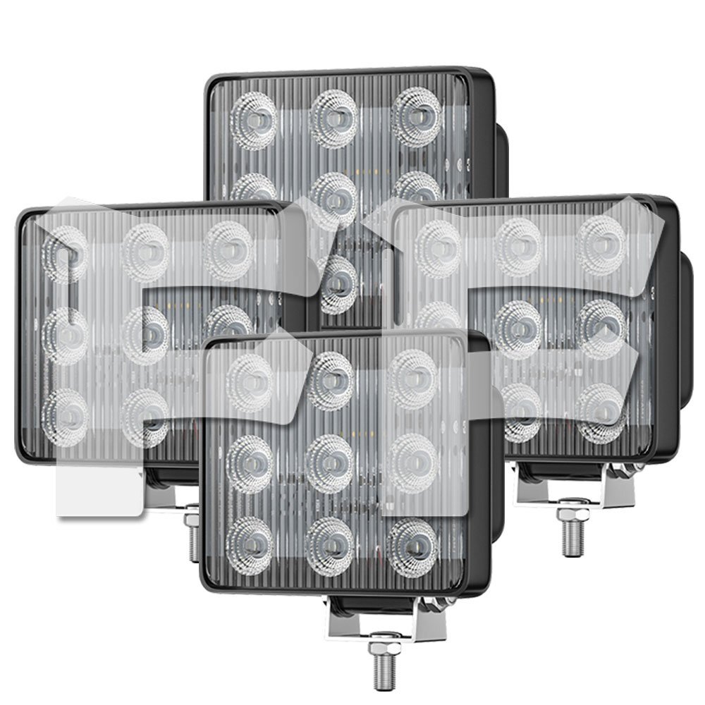 送料無料.. 18W ストロボ フラッシュ 警告灯 緊急ライト 警告ビーコン ホワイト 12V/24V LED 作業灯 トラック ボート 建設機械 T-B-F9 4個拍卖