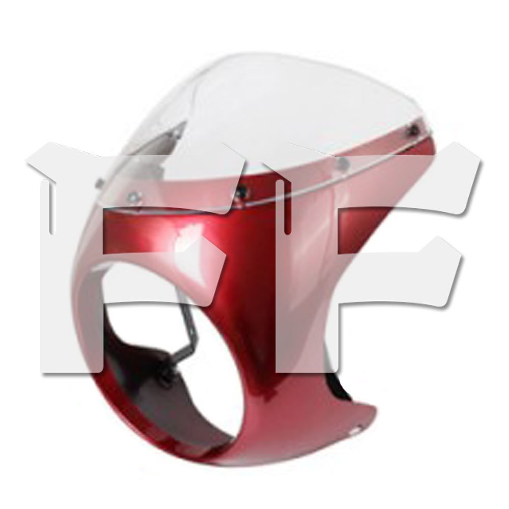 オートバイ 7インチ ヘッドライト フェアリング カバー カウル ハーレー ホンダ ヤマハ スズキ 光沢赤 レッド 透明 PIG-LC-RT拍卖