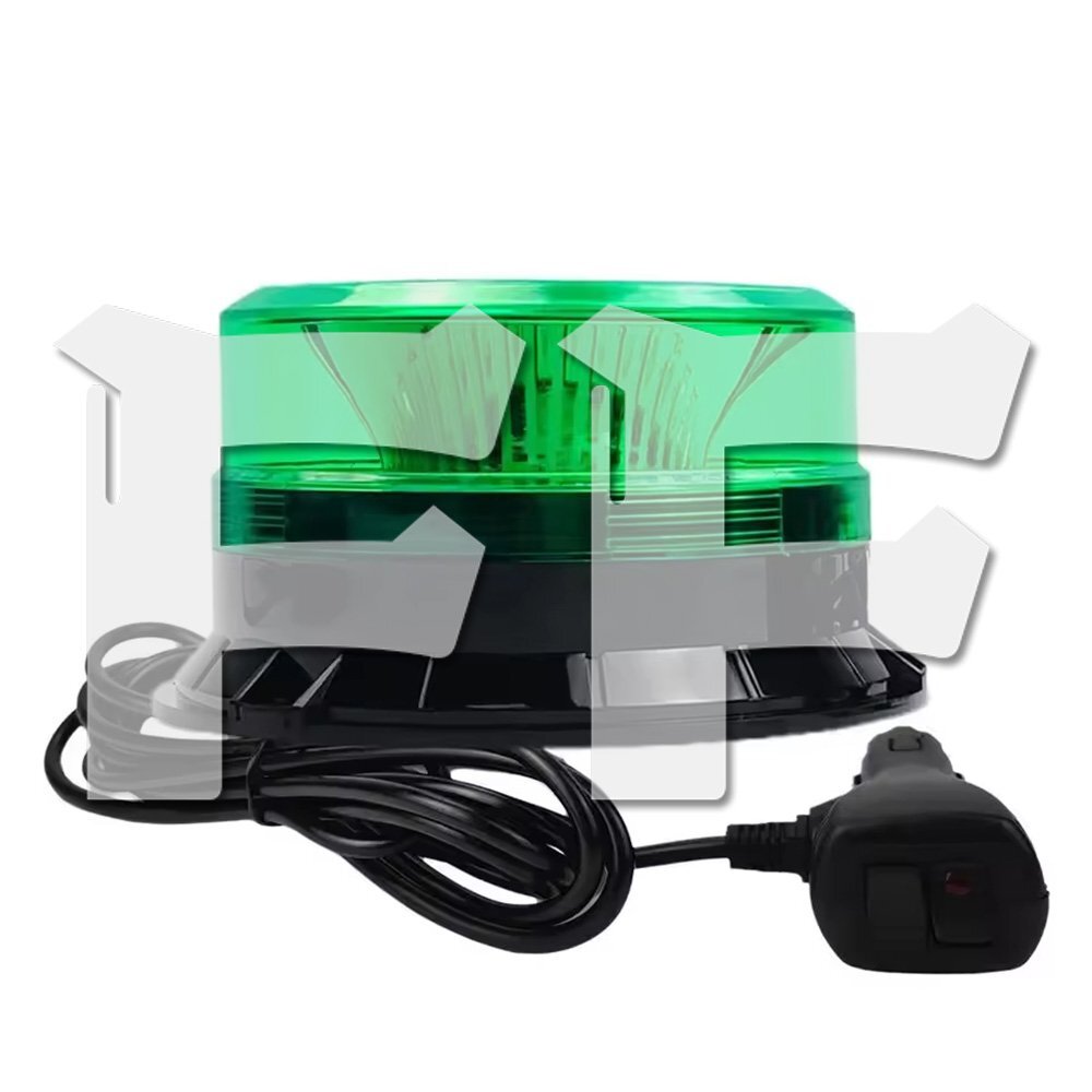 グリーン LED ライト ハザード 多モード ストロボ/フラッシュ/警告灯 パトロール 点滅 トラック 建設機械 工事現場 汎用 1個拍卖