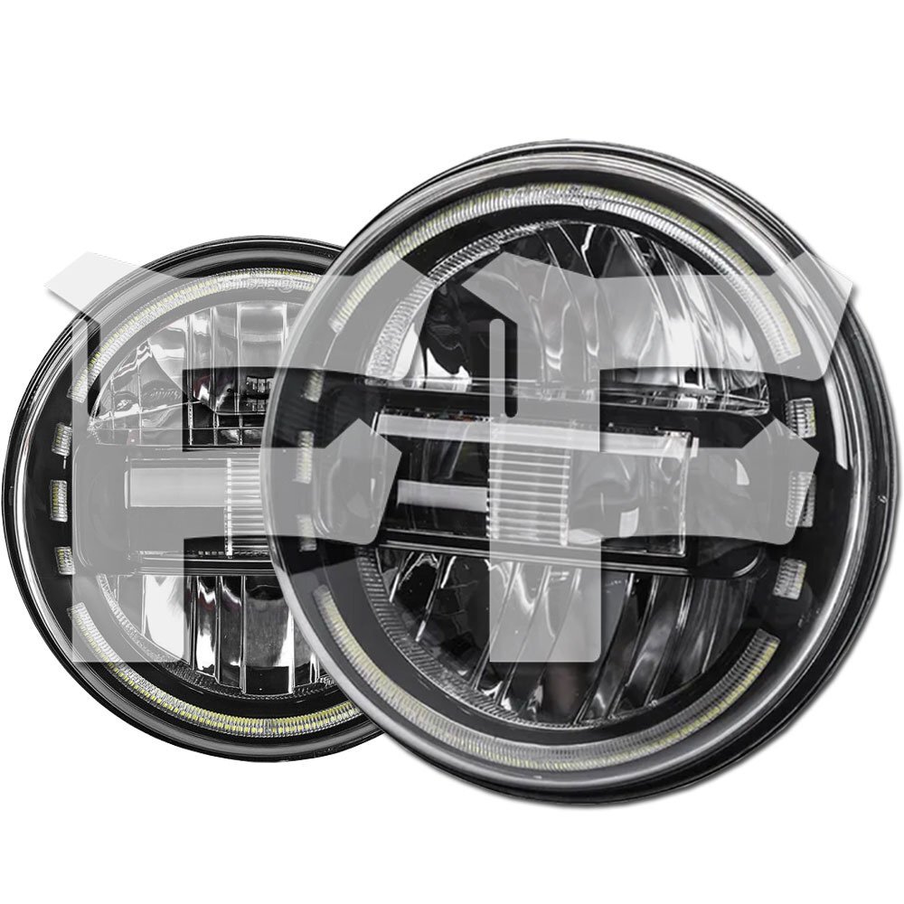 送料無料.. JP仕様品 Eマーク/DOT認証 7インチ LED ヘッドライト 4インチ LED フォグランプ ジープ ジムニー HI.Low.DRL ブラック 車検対応拍卖