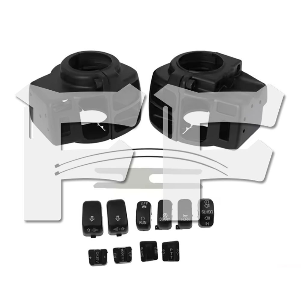 ハーレー ツーリング 96-13 ハンドコントロールスイッチハウジング スイッチ カバー ボタン キャップ 25mm ブラック パーツ拍卖