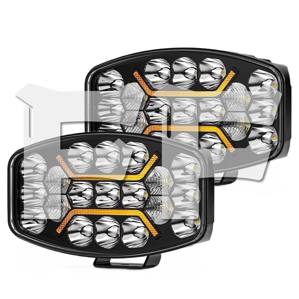 送料無料.. 10インチ 作業灯 LED ワークライト 広角ライト スポットライト DRL 45W 7600LM ホワイト アンバー ジープ SUV 大型車 汎用 2個拍卖