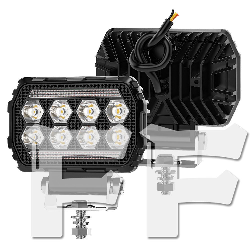 4.5インチ 作業灯 LEDワークライト 28W 4モード ホワイト/イエロー/白黄/ストロボ 丸型 2800LM ジープ ジムニー 2個 オフロード SUV 大型車拍卖