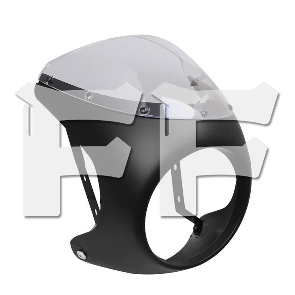 オートバイ 7インチ ヘッドライト フェアリング カバー ハーレー ホンダ ヤマハ スズキ マットブラック 透明 PIG-LC 新品拍卖