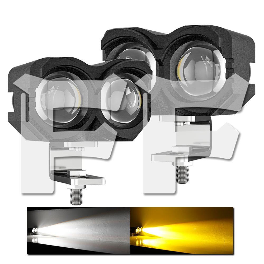 送料無料.. 20W 3モードタイプ LED ワークライト 作業灯 ホワイト/イエロー オートバイ バイク SUV ATV ジープ ジムニー M-N-M20 2個拍卖