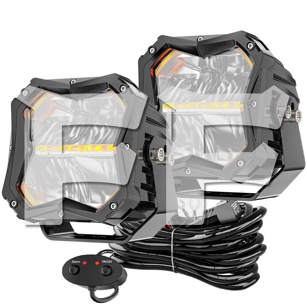 送料無料.. 新発売!! 5インチ 作業灯 LED ワークライト 50W スポット DRL ホワイト 遠距離照射 ストロボ ワイヤーハーネス ジープ ジムニー拍卖