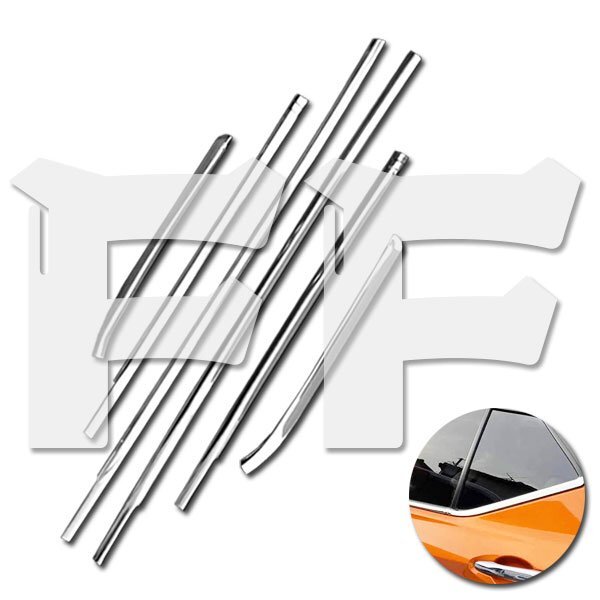 日産 キックス KICKS P15 2020年6月~ サイド ウィンドウトリム ガーニッシュ メッキ ステンレス 鏡面 SN-5047 新品拍卖