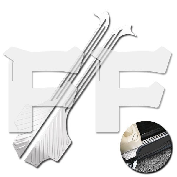 送料無料.. トヨタ アルファード ヴェルファイア 30系 前/後期 サイドステップガード スカッフプレート ステンレス メッキ カスタム パーツ拍卖