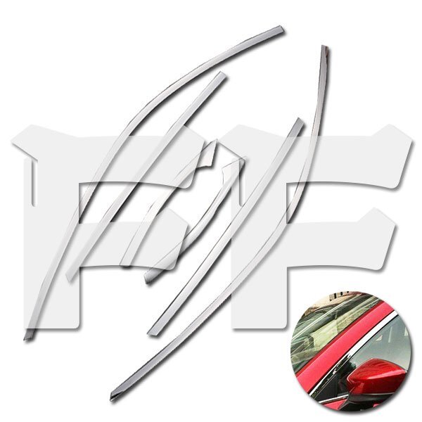 送料無料.. MAZDA マツダ CX-5 KF系 2017年式~ サイド ウィンドウトリム ウィンドウモール 鏡面 メッキ ステンレス ガーニッシュ SN-2815拍卖