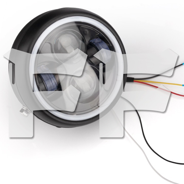 LEDヘッドライト 6.5インチ イカリング Hi-Low切替/DRL ホワイト 40W プロジェクター ハーレー オートバイ ホンダ ヤマハ FG-C 新品拍卖