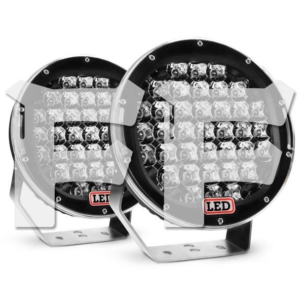 送料無料.. 超遠距離照射 185W スポットカバー/拡散カバー付属 ホワイト LED ワークライト トラック 9インチ 9C-185W 黒 12V/24V 2個 新品拍卖