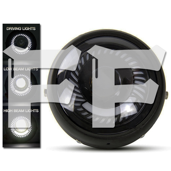 6.5インチ オートバイ 40W Hi/Low切替/DRL LED ヘッドライト プロジェクター ホワイト ホンダ カワサキ ヤマハ スズキ FG-B 新品拍卖