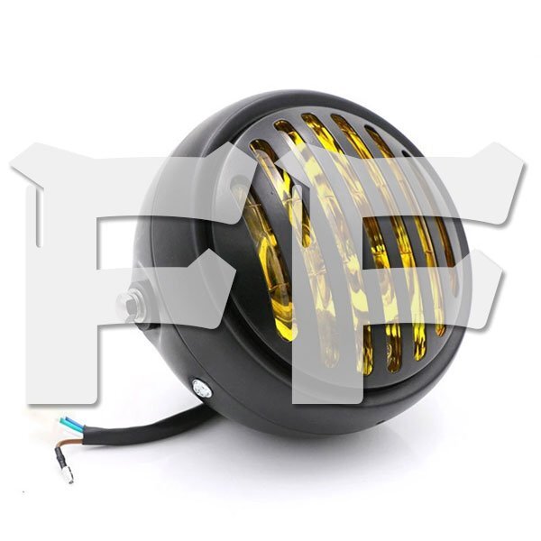 送料無料.. 6.5インチ オートバイ ヘッドライト イエロー ハイ/ロー ホンダ カワサキ ヤマハ スズキ BMW ハーレー ブラケット付 FG-O 新品拍卖