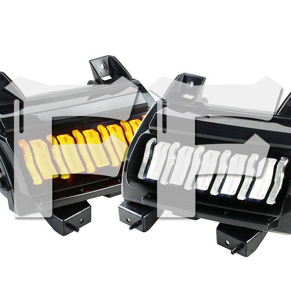 Jeep Wrangler JL JT SPORT 18年~21年 DRL 流れるウインカーライト フェンダーライト 25W 色選択:灰色・透明!! MS-JLTS9 新品拍卖