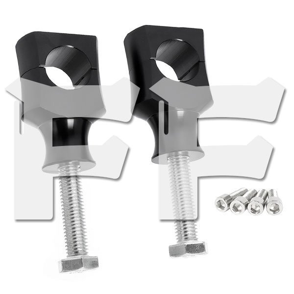 オートバイ ハンドルバーライザー 22mm 固定クランプ カワサキ ホンダ ヤマハ スズキ ハーレー CNC ブラック R-G-B-22 新品拍卖