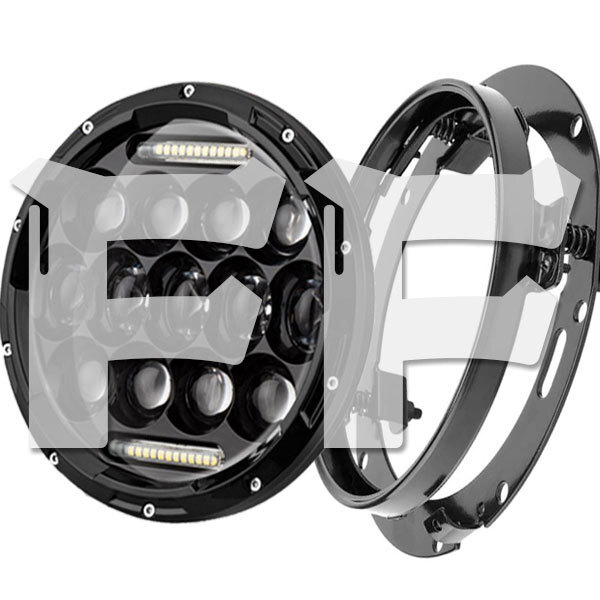 ハーレーダビッドソン CREEチップ LED 7インチ 75W ヘッドライト ブラケット Hi.Low.DRL.ウインカー 6500K HL-J-MS-HL75A 新品拍卖