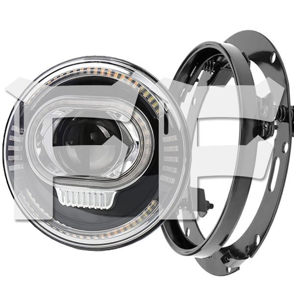 ハーレーダビッドソン CREEチップ LED 7インチ 50W ヘッドライト ブラケット Hi.Low.DRL.ウインカー 6500K HL-J-OL-2072R 新品拍卖